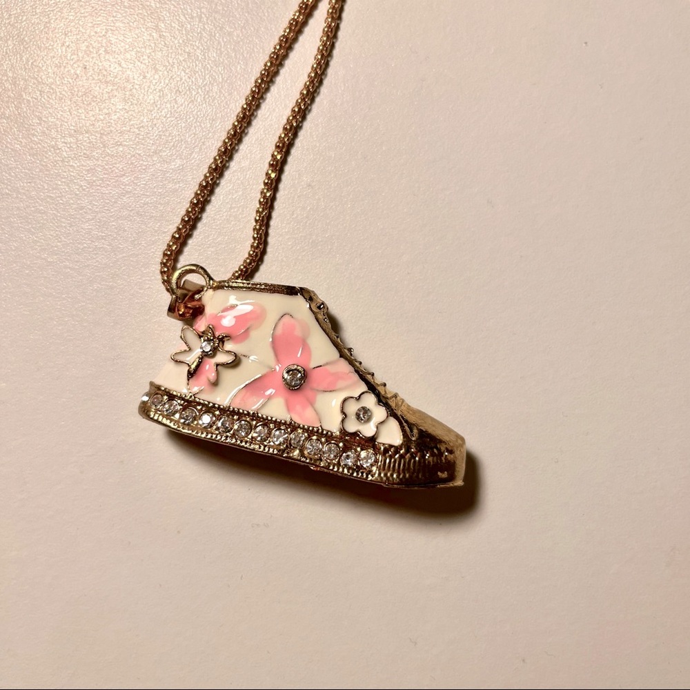 Betsey Johnson sneaker shoe necklace